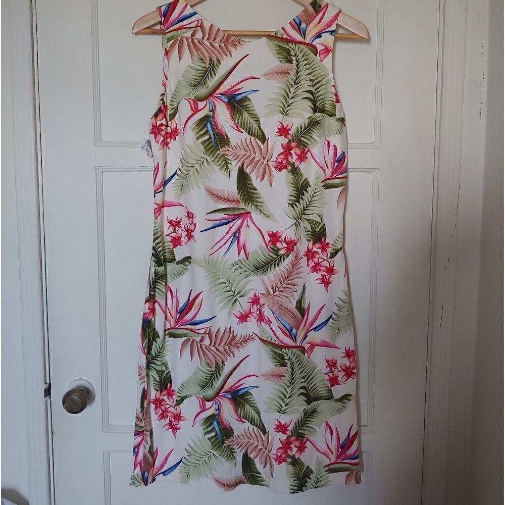 La Cabana Hawaiian Floral Sleeveless Midi Dress M NWT